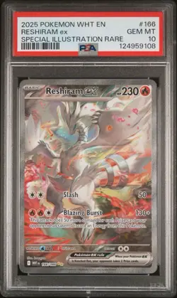 2025 Pokemon White Flare Reshiram EX Special Illustration Rare PSA 10 - Image 1