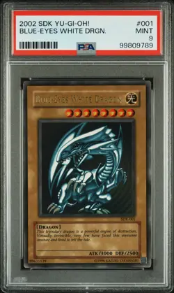 2002 YU-GI-OH! SDK #001 Blue-Eyes White Dragon PSA 9 MINT ULTRA RARE - Image 1