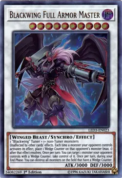 Yugioh! LP Blackwing Full Armor Master - LED3-EN023 - Ultra Rare - 1st Edition L - Image 1
