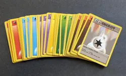 VINTAGE 1999 POKEMON BASE SET ENERGY 96-126 RED BLUE GREEN LOT OF 36 CARDS - Image 1