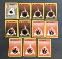 VINTAGE 1999 POKEMON BASE SET ENERGY 96-126 RED BLUE GREEN LOT OF 36 CARDS - Image 2