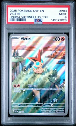 2025 POKEMON VICTINI ILLUSTRATION COLLECTION PROMO #208 VICTINI PSA 9 - Image 1