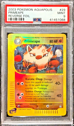 PSA 9 MINT Primeape #29/147 Aquapolis Reverse Holo 2003 Pokemon English - Image 1