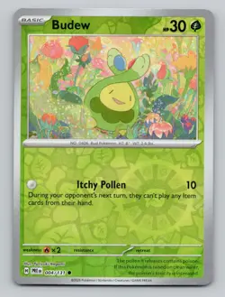 Reverse Holo Budew 004/131 Common Prismatic Evolutions Pokemon - Image 1