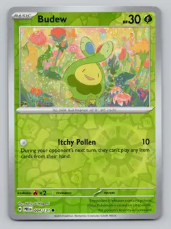 Reverse Holo Budew 004/131 Common Prismatic Evolutions Pokemon - Image 1