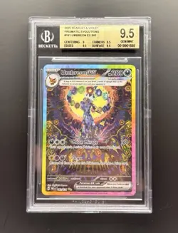 Pokemon Umbreon ex 161/131 Prismatic Evolutions SIR Holo Beckett 9.5 - Image 1