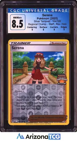 Pokemon 2022 Serena 164/195 Staff Stamp Reverse Holo Silver Tempest CGC 8.5 - Image 1