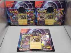 Pokemon TCG Mega Evo/Phantasmal Flames Blistered Dual Booster Pack Lot of 3 - Image 1