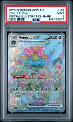 2023 POKEMON MEW EN-151 SPECIAL ILLUSTRATION RARE #198 VENUSAUR EX PSA 9 - Image 1