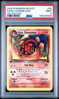 2000 POKEMON ROCKET 1ST EDITION #32 DARK CHARMELEON PSA 9 - Image 1