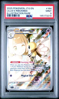 2025 POKEMON JOURNEY TOGETHER ILLUSTRATION RARE #164 LILLIE'S RIBOMBEE PSA 9 - Image 1