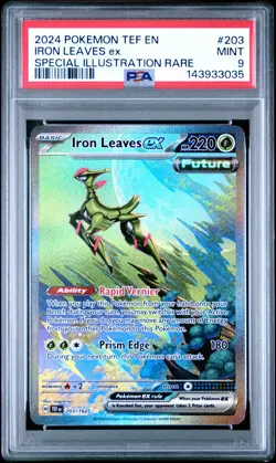Iron Leaves EX 203/162 Special Illustration Rare Pokemon PSA 9 *035 - Image 1
