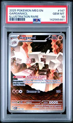 2025 POKEMON MEG EN-MEGA EVOLUTION ILLUSTRATION RARE #147 GARGANACL PSA 10 - Image 1