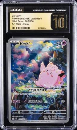 2026 POKEMON NIHIL ZERO JPN ART RARE #86 CLEFAIRY CGC 10 PRISTINE - Image 1