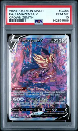 2023 POKEMON SWORD & SHIELD CROWN ZENITH #GG54 FULL ART/ZAMAZENTA V PSA 10 - Image 1