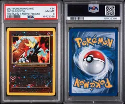 2001 POKEMON GAME MOVIE POKEMON 3 MOVIE PROMO #34 ENTEI-REVERSE FOIL PSA 8 - Image 1