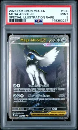 2025 Pokemon Mega Evolution Mega Absol ex Special Illustration PSA 9 #180/132 - Image 1