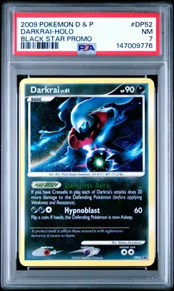 2009 POKEMON DIAMOND & PEARL BLACK STAR PROMO #DP52 DARKRAI-HOLO PSA 7 - Image 1