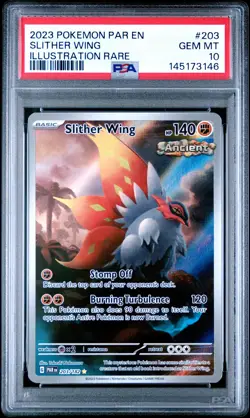 2023 POKEMON PAR EN-PARADOX RIFT ILLUSTRATION RARE #203 SLITHER WING PSA 10 - Image 1