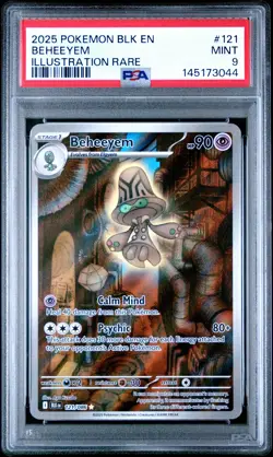 2025 POKEMON BLK EN-BLACK BOLT ILLUSTRATION RARE #121 BEHEEYEM PSA 9 - Image 1