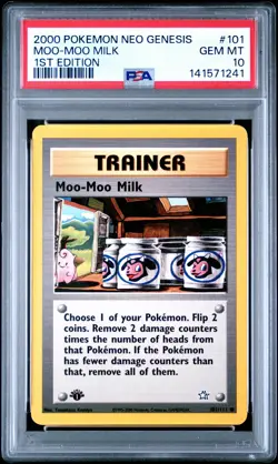 2000 POKEMON NEO GENESIS 1ST ED #101 MOO-MOO MILK PSA 10 - Image 1