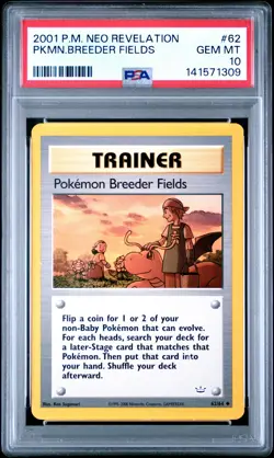 2001 POKEMON NEO REVELATION #62 POKEMON BREEDER FIELDS PSA 10 - Image 1