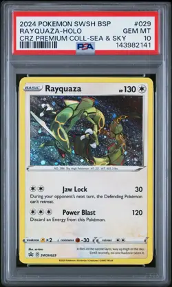 2024 POKEMON SWSH CROWN ZENITH PREMIUM COLLECTION SEA & SKY RAYQUAZA-HOLO PSA 10 - Image 1