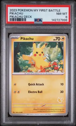 2023 POKEMON MY FIRST BATTLE-PIKACHU DECK PIKACHU PSA 8 - Image 1