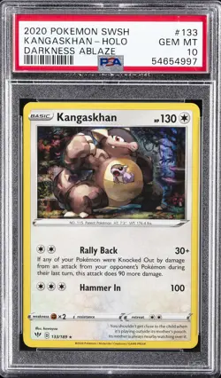 2020 POKEMON SWORD & SHIELD DARKNESS ABLAZE #133 KANGASKHAN-HOLO PSA 10 - Image 1