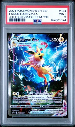 2021 POKEMON SWSH BLACK STAR PROMO #184 FULL ART/JOLTEON VMAX PSA 9 - Image 1