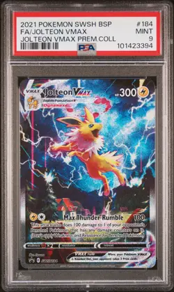 2021 POKEMON SWSH BLACK STAR PROMO #184 FULL ART/JOLTEON VMAX PSA 9 - Image 1