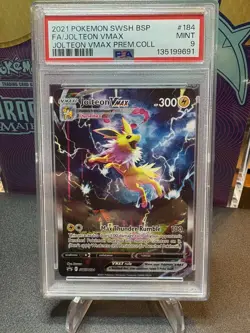 2021 POKEMON SWSH BLACK STAR PROMO #184 FULL ART/JOLTEON VMAX PSA 9 - Image 1