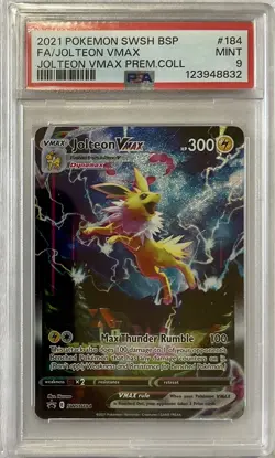 2021 Pokemon Swsh Black Star Promo Fa Jolteon Vmax #184 PSA 9 - Image 1