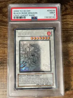 Black Rose Dragon (Ghost Rare) CSOC-EN039 Unlimited PSA 9 - Image 1
