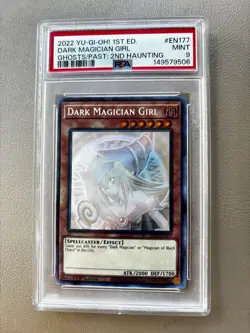 Dark Magician Girl Yugioh 2022 GFP2-EN177 Ghost Rare 1st Edition PSA 9 - Image 1
