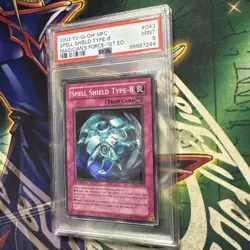 Yugioh! Spell Shield Type-8 MFC-043 Super Rare 1st Edition PSA Graded MINT 9 #1 - Image 1