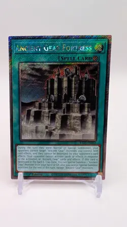 Ancient Gear Fortress RA03-EN062 Platinum Secret Rare 1st Ed LP Yu-Gi-Oh - Image 1