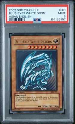 2002 YU-GI-OH! STARTER DECK: KAIBA ASIAN ENGLISH BLUE-EYES WHITE DRAGON PSA 9 - Image 1