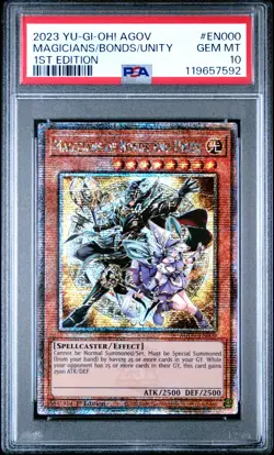 Magicians of Bonds and Unity Yugioh AGOV-EN000 Quarter Century Secret 1st PSA 10 - Image 1