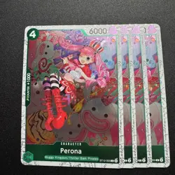 4x Perona ST12-005 C Pirate Foil PRB-02 - One Piece TCG English Playset NM - Image 1