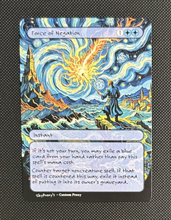 MTG Force Of Negation - Van Gogh Style - Card For EDH and Playtest - Image 1