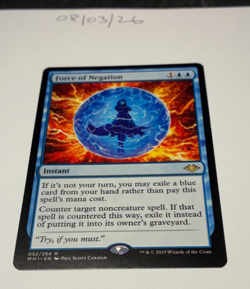 Magic the Gathering MTG Force of Negation x1 Rare Card NM/M Modern Horizons - Image 1