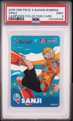 2025 ONE PIECE X BASKIN ROBBINS CAMPAIGN COLLECTION CARDS SANJI PSA 9 - Image 1