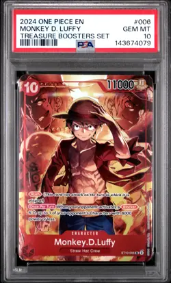 2024 ONE PIECE PROMOS TREASURE BOOSTERS SET #006 MONKEY D. LUFFY PSA 10 - Image 1