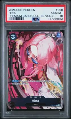 2024 ONE PIECE PREMIUM COLLECTION BEST SELECTION VOL.2 #008 HINA PSA 10 - Image 1