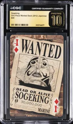 2012 ONE PIECE WANTED DECK JAPANESE 4 OF DIAMONDS SOGEKING CGC 10 PRISTINE - Image 1