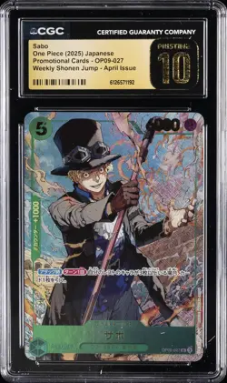 2025 ONE PIECE WEEKLY SHONEN JUMP APRIL ISSUE #OP09-027 SABO CGC 10 PRISTINE - Image 1