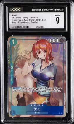 2024 ONE PIECE JAPANESE EMPERORS IN NEW WORLD ALTERNATE ART #OP09-050 NAMI CGC 9 - Image 1