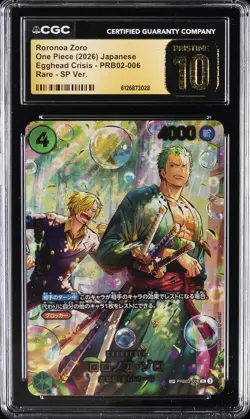 2026 ONE PIECE JPN EGGHEAD CRISIS RARE SP VERSION RORONOA ZORO CGC 10 PRISTINE - Image 1