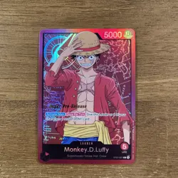 Monkey.D.Luffy ST01-001 L Super Pre-Release Stamp Starter Deck Leader - Image 1